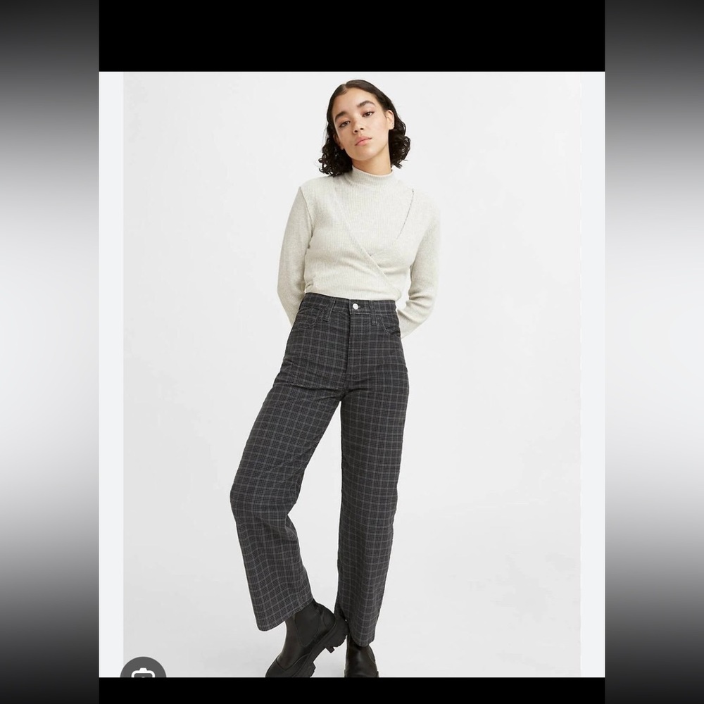 Levi's ribcage straight plaid pant